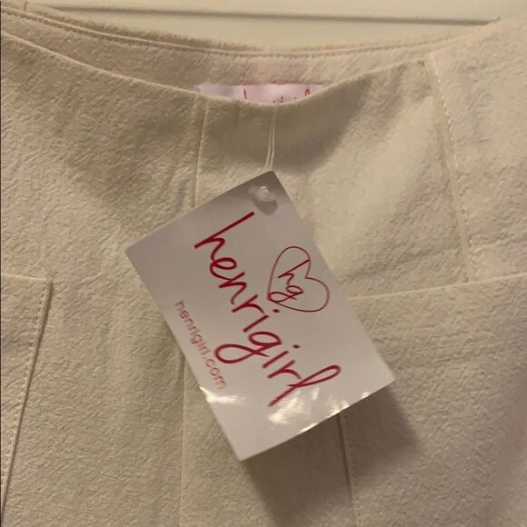 NWT HenriGirl High Waisted Ivory Linen Shorts - Picture 4 of 6